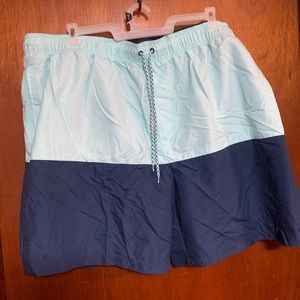 NWT men’s 3X swim trunks. Faded Glory brand blue light blue.